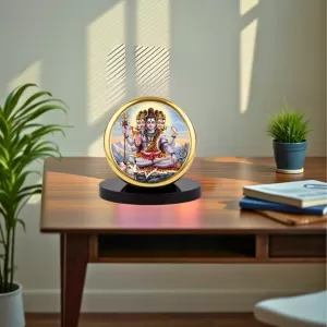 Car Dashboard/Table Top Panchmukhi Shiva Metal Golden Photo Stand 2x2 Inches, Compact & Stylish Spiritual Display For Car, Home & Office (Pack Of 1) (F24658) Car Dashboard/Table Top Panchmukhi Shiva Metal Golden Photo Stand 2x2 Inches, Compact & Stylish Spiritual Display For Car, Home & Office (Pack Of 1) (F24658)