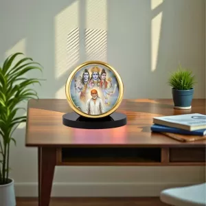 Car Dashboard/Table Top Shirdi Sai Baba And The Shiva Parivar Metal Golden Photo Stand 2x2 Inches, Compact & Stylish Spiritual Display For Car, Home & Office (Pack Of 1) (F24666) Car Dashboard/Table Top Shirdi Sai Baba And The Shiva Parivar Metal Golden Photo Stand 2x2 Inches, Compact & Stylish Spiritual Display For Car, Home & Office (Pack Of 1) (F24666)