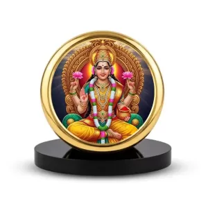 Car Dashboard/Table Top Goddess Lakshmi Metal Golden Photo Stand 2x2 Inches, Compact & Stylish Spiritual Display For Car, Home & Office (Pack Of 1) (F24667) Car Dashboard/Table Top Goddess Lakshmi Metal Golden Photo Stand 2x2 Inches, Compact & Stylish Spiritual Display For Car, Home & Office (Pack Of 1) (F24667)