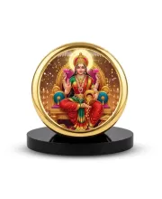 Car Dashboard/Table Top Goddess Lakshmi Metal Golden Photo Stand  2x2 Inches, Compact & Stylish Spiritual Display For Car, Home & Office (Pack Of 1) (F24668)