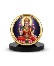 Car Dashboard/Table Top Goddess Lakshmi Metal Golden Photo Stand  2x2 Inches, Compact & Stylish Spiritual Display For Car, Home & Office (Pack Of 1) (F24670)