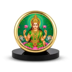 Car Dashboard/Table Top Goddess Lakshmi Metal Golden Photo Stand 2x2 Inches, Compact & Stylish Spiritual Display For Car, Home & Office (Pack Of 1) (F24671) Car Dashboard/Table Top Goddess Lakshmi Metal Golden Photo Stand 2x2 Inches, Compact & Stylish Spiritual Display For Car, Home & Office (Pack Of 1) (F24671)