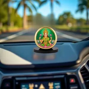 Car Dashboard/Table Top Goddess Lakshmi Metal Golden Photo Stand 2x2 Inches, Compact & Stylish Spiritual Display For Car, Home & Office (Pack Of 1) (F24671) Car Dashboard/Table Top Goddess Lakshmi Metal Golden Photo Stand 2x2 Inches, Compact & Stylish Spiritual Display For Car, Home & Office (Pack Of 1) (F24671)