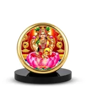 Car Dashboard/Table Top Goddess Lakshmi Metal Golden Photo Stand  2x2 Inches, Compact & Stylish Spiritual Display For Car, Home & Office (Pack Of 1) (F24674)