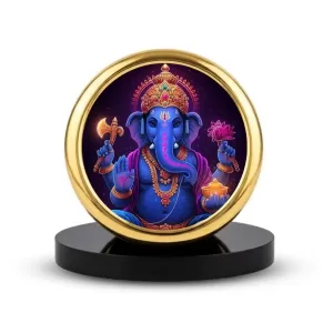 Car Dashboard/Table Top Lord Ganesha Metal Golden Photo Stand 2x2 Inches, Compact & Stylish Spiritual Display For Car, Home & Office (Pack Of 1) (F24681) Car Dashboard/Table Top Lord Ganesha Metal Golden Photo Stand 2x2 Inches, Compact & Stylish Spiritual Display For Car, Home & Office (Pack Of 1) (F24681)