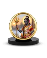 Car Dashboard/Table Top Goddess Parvati Metal Golden Photo Stand  2x2 Inches, Compact & Stylish Spiritual Display For Car, Home & Office (Pack Of 1) (F24697)