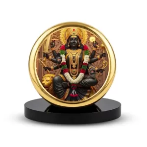 Car Dashboard/Table Top Kali Mata Metal Golden Photo Stand 2x2 Inches, Compact & Stylish Spiritual Display For Car, Home & Office (Pack Of 1) (F24698) Car Dashboard/Table Top Kali Mata Metal Golden Photo Stand 2x2 Inches, Compact & Stylish Spiritual Display For Car, Home & Office (Pack Of 1) (F24698)