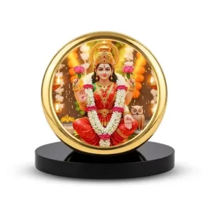 Car Dashboard/Table Top Goddess Lakshmi Metal Golden Photo Stand 2x2 Inches, Compact & Stylish Spiritual Display For Car, Home & Office (Pack Of 1) (F24702) Car Dashboard/Table Top Goddess Lakshmi Metal Golden Photo Stand 2x2 Inches, Compact & Stylish Spiritual Display For Car, Home & Office (Pack Of 1) (F24702)