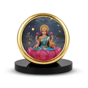 Car Dashboard/Table Top Goddess Lakshmi Metal Golden Photo Stand 2x2 Inches, Compact & Stylish Spiritual Display For Car, Home & Office (Pack Of 1) (F24701) Car Dashboard/Table Top Goddess Lakshmi Metal Golden Photo Stand 2x2 Inches, Compact & Stylish Spiritual Display For Car, Home & Office (Pack Of 1) (F24701)
