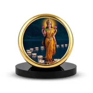 Car Dashboard/Table Top Goddess Lakshmi Metal Golden Photo Stand 2x2 Inches, Compact & Stylish Spiritual Display For Car, Home & Office (Pack Of 1) (F24707) Car Dashboard/Table Top Goddess Lakshmi Metal Golden Photo Stand 2x2 Inches, Compact & Stylish Spiritual Display For Car, Home & Office (Pack Of 1) (F24707)