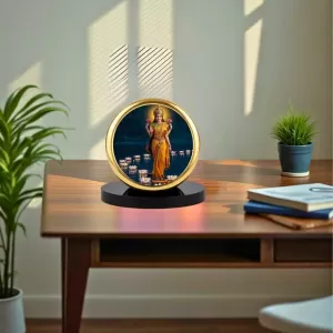 Car Dashboard/Table Top Goddess Lakshmi Metal Golden Photo Stand 2x2 Inches, Compact & Stylish Spiritual Display For Car, Home & Office (Pack Of 1) (F24707) Car Dashboard/Table Top Goddess Lakshmi Metal Golden Photo Stand 2x2 Inches, Compact & Stylish Spiritual Display For Car, Home & Office (Pack Of 1) (F24707)