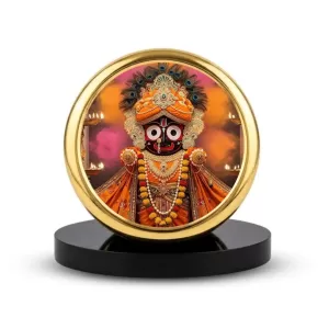 Car Dashboard/Table Top Jay Jagannath Metal Golden Photo Stand 2x2 Inches, Compact & Stylish Spiritual Display For Car, Home & Office (Pack Of 1) (F24708) Car Dashboard/Table Top Jay Jagannath Metal Golden Photo Stand 2x2 Inches, Compact & Stylish Spiritual Display For Car, Home & Office (Pack Of 1) (F24708)