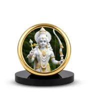 Car Dashboard/Table Top Lord Ram Metal Golden Photo Stand  2x2 Inches, Compact & Stylish Spiritual Display For Car, Home & Office (Pack Of 1) (F24709)