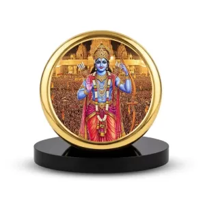 Car Dashboard/Table Top Lord Ram Metal Golden Photo Stand  2x2 Inches, Compact & Stylish Spiritual Display For Car, Home & Office (Pack Of 1) (F24710)