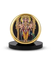 Car Dashboard/Table Top  Lord Murugan Metal Golden Photo Stand  2x2 Inches, Compact & Stylish Spiritual Display For Car, Home & Office (Pack Of 1) (F24716)