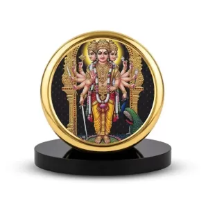 Car Dashboard/Table Top Lord Murugan Metal Golden Photo Stand 2x2 Inches, Compact & Stylish Spiritual Display For Car, Home & Office (Pack Of 1) (F24716) Car Dashboard/Table Top Lord Murugan Metal Golden Photo Stand 2x2 Inches, Compact & Stylish Spiritual Display For Car, Home & Office (Pack Of 1) (F24716)
