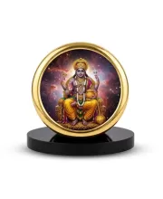 Car Dashboard/Table Top Lord Kubera Metal Golden Photo Stand  2x2 Inches, Compact & Stylish Spiritual Display For Car, Home & Office (Pack Of 1) (F24718)