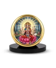 Car Dashboard/Table Top  Gayatri Mata Metal Golden Photo Stand  2x2 Inches, Compact & Stylish Spiritual Display For Car, Home & Office (Pack Of 1) (F24722)