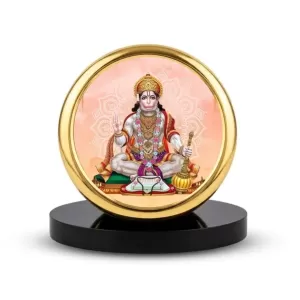 Car Dashboard/Table Top Lord Hanuman Metal Golden Photo Stand 2x2 Inches, Compact & Stylish Spiritual Display For Car, Home & Office (Pack Of 1) (F24727) Car Dashboard/Table Top Lord Hanuman Metal Golden Photo Stand 2x2 Inches, Compact & Stylish Spiritual Display For Car, Home & Office (Pack Of 1) (F24727)