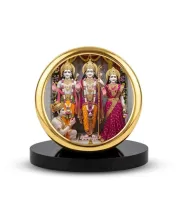 Car Dashboard/Table Top  Lord Rama, Goddess Sita, Lakshmana, And Hanuman Metal Golden Photo Stand  2x2 Inches, Compact & Stylish Spiritual Display For Car, Home & Office (Pack Of 1) (F24728)