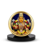 Car Dashboard/Table Top  Goddess Lakshmi Metal Golden Photo Stand  2x2 Inches, Compact & Stylish Spiritual Display For Car, Home & Office (Pack Of 1) (F24734)