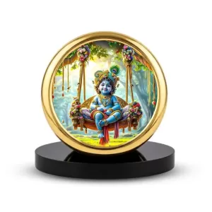Car Dashboard/Table Top Bal Krishna Metal Golden Photo Stand 2x2 Inches, Compact & Stylish Spiritual Display For Car, Home & Office (Pack Of 1) (F24752) Car Dashboard/Table Top Bal Krishna Metal Golden Photo Stand 2x2 Inches, Compact & Stylish Spiritual Display For Car, Home & Office (Pack Of 1) (F24752)