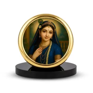 Car Dashboard/Table Top Radha Rani Metal Golden Photo Stand 2x2 Inches, Compact & Stylish Spiritual Display For Car, Home & Office (Pack Of 1) (F24754) Car Dashboard/Table Top Radha Rani Metal Golden Photo Stand 2x2 Inches, Compact & Stylish Spiritual Display For Car, Home & Office (Pack Of 1) (F24754)