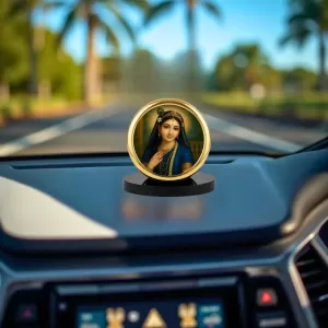 Car Dashboard/Table Top Radha Rani Metal Golden Photo Stand 2x2 Inches, Compact & Stylish Spiritual Display For Car, Home & Office (Pack Of 1) (F24754) Car Dashboard/Table Top Radha Rani Metal Golden Photo Stand 2x2 Inches, Compact & Stylish Spiritual Display For Car, Home & Office (Pack Of 1) (F24754)