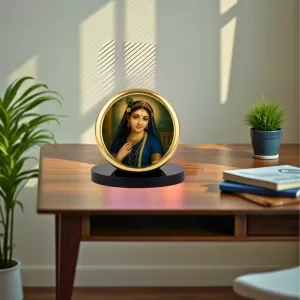 Car Dashboard/Table Top Radha Rani Metal Golden Photo Stand 2x2 Inches, Compact & Stylish Spiritual Display For Car, Home & Office (Pack Of 1) (F24754) Car Dashboard/Table Top Radha Rani Metal Golden Photo Stand 2x2 Inches, Compact & Stylish Spiritual Display For Car, Home & Office (Pack Of 1) (F24754)