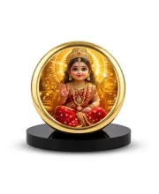 Car Dashboard/Table Top Goddess Lakshmi Metal Golden Photo Stand  2x2 Inches, Compact & Stylish Spiritual Display For Car, Home & Office (Pack Of 1) (F24756)
