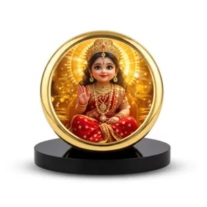 Car Dashboard/Table Top Goddess Lakshmi Metal Golden Photo Stand 2x2 Inches, Compact & Stylish Spiritual Display For Car, Home & Office (Pack Of 1) (F24756) Car Dashboard/Table Top Goddess Lakshmi Metal Golden Photo Stand 2x2 Inches, Compact & Stylish Spiritual Display For Car, Home & Office (Pack Of 1) (F24756)