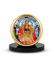 Car Dashboard/Table Top  Goddess Bhavani Metal Golden Photo Stand  2x2 Inches, Compact & Stylish Spiritual Display For Car, Home & Office (Pack Of 1) (F24762)