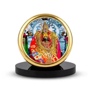 Car Dashboard/Table Top Goddess Bhavani Metal Golden Photo Stand 2x2 Inches, Compact & Stylish Spiritual Display For Car, Home & Office (Pack Of 1) (F24762) Car Dashboard/Table Top Goddess Bhavani Metal Golden Photo Stand 2x2 Inches, Compact & Stylish Spiritual Display For Car, Home & Office (Pack Of 1) (F24762)