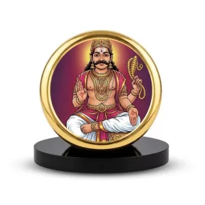Car Dashboard/Table Top Lord Karuppasamy Metal Golden Photo Stand 2x2 Inches, Compact & Stylish Spiritual Display For Car, Home & Office (Pack Of 1) (F24763) Car Dashboard/Table Top Lord Karuppasamy Metal Golden Photo Stand 2x2 Inches, Compact & Stylish Spiritual Display For Car, Home & Office (Pack Of 1) (F24763)
