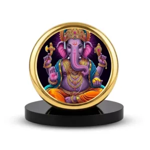 Car Dashboard/Table Top Lord Ganesha Metal Golden Photo Stand 2x2 Inches, Compact & Stylish Spiritual Display For Car, Home & Office (Pack Of 1) (F24764) Car Dashboard/Table Top Lord Ganesha Metal Golden Photo Stand 2x2 Inches, Compact & Stylish Spiritual Display For Car, Home & Office (Pack Of 1) (F24764)