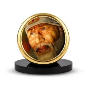 Car Dashboard/Table Top Shirdi Sai Baba Metal Golden Photo Stand 2x2 Inches, Compact & Stylish Spiritual Display For Car, Home & Office (Pack Of 1) (F24509) Car Dashboard/Table Top Shirdi Sai Baba Metal Golden Photo Stand 2x2 Inches, Compact & Stylish Spiritual Display For Car, Home & Office (Pack Of 1) (F24509)