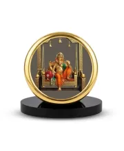 Car Dashboard/Table Top Lord Ganesha Metal Golden Photo Stand  2x2 Inches, Compact & Stylish Spiritual Display For Car, Home & Office (Pack Of 1) (F24765)
