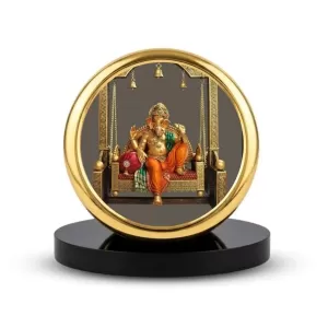 Car Dashboard/Table Top Lord Ganesha Metal Golden Photo Stand 2x2 Inches, Compact & Stylish Spiritual Display For Car, Home & Office (Pack Of 1) (F24765) Car Dashboard/Table Top Lord Ganesha Metal Golden Photo Stand 2x2 Inches, Compact & Stylish Spiritual Display For Car, Home & Office (Pack Of 1) (F24765)