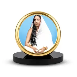 Car Dashboard/Table Top Sarada Devi Metal Golden Photo Stand 2x2 Inches, Compact & Stylish Spiritual Display For Car, Home & Office (Pack Of 1) (F24772) Car Dashboard/Table Top Sarada Devi Metal Golden Photo Stand 2x2 Inches, Compact & Stylish Spiritual Display For Car, Home & Office (Pack Of 1) (F24772)
