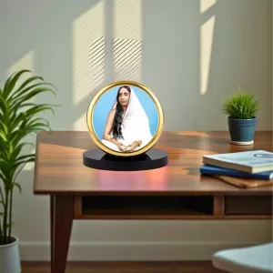Car Dashboard/Table Top Sarada Devi Metal Golden Photo Stand 2x2 Inches, Compact & Stylish Spiritual Display For Car, Home & Office (Pack Of 1) (F24772) Car Dashboard/Table Top Sarada Devi Metal Golden Photo Stand 2x2 Inches, Compact & Stylish Spiritual Display For Car, Home & Office (Pack Of 1) (F24772)