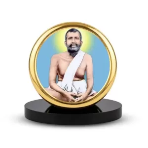 Car Dashboard/Table Top Sri Ramakrishna Paramahamsa Metal Golden Photo Stand 2x2 Inches, Compact & Stylish Spiritual Display For Car, Home & Office (Pack Of 1) (F24771) Car Dashboard/Table Top Sri Ramakrishna Paramahamsa Metal Golden Photo Stand 2x2 Inches, Compact & Stylish Spiritual Display For Car, Home & Office (Pack Of 1) (F24771)