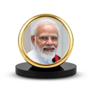 Car Dashboard/Table Top Narendra Modi Metal Golden Photo Stand 2x2 Inches, Compact & Stylish Spiritual Display For Car, Home & Office (Pack Of 1) (F24775) Car Dashboard/Table Top Narendra Modi Metal Golden Photo Stand 2x2 Inches, Compact & Stylish Spiritual Display For Car, Home & Office (Pack Of 1) (F24775)