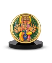 Car Dashboard/Table Top  Lord Murugan Metal Golden Photo Stand  2x2 Inches, Compact & Stylish Spiritual Display For Car, Home & Office (Pack Of 1) (F24778)