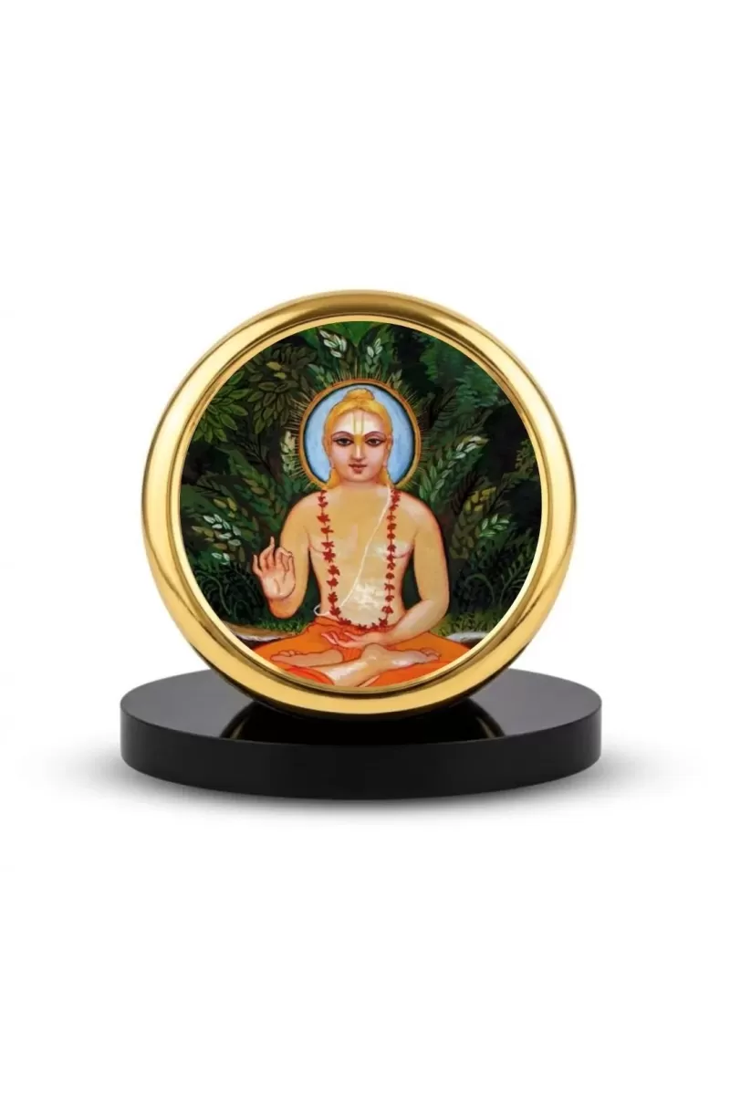 Car Dashboard/Table Top  Kapila Muni Metal Golden Photo Stand  2x2 Inches, Compact & Stylish Spiritual Display For Car, Home & Office (Pack Of 1) (F24528)