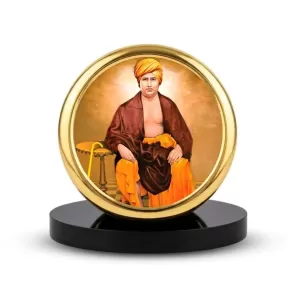 Car Dashboard/Table Top Swami Dayanand Saraswati Metal Golden Photo Stand 2x2 Inches, Compact & Stylish Spiritual Display For Car, Home & Office (Pack Of 1) (F24525) Car Dashboard/Table Top Swami Dayanand Saraswati Metal Golden Photo Stand 2x2 Inches, Compact & Stylish Spiritual Display For Car, Home & Office (Pack Of 1) (F24525)