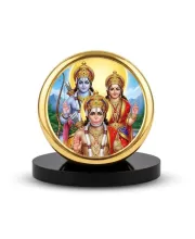 Car Dashboard/Table Top  Lord Rama And Goddess Sita Metal Golden Photo Stand  2x2 Inches, Compact & Stylish Spiritual Display For Car, Home & Office (Pack Of 1) (F24786)