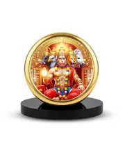 Car Dashboard/Table Top Panchmukhi Hanuman Metal Golden Photo Stand  2x2 Inches, Compact & Stylish Spiritual Display For Car, Home & Office (Pack Of 1) (F24787)