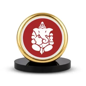 Car Dashboard/Table Top Lord Ganesha Metal Golden Photo Stand 2x2 Inches, Compact & Stylish Spiritual Display For Car, Home & Office (Pack Of 1) (F24792) Car Dashboard/Table Top Lord Ganesha Metal Golden Photo Stand 2x2 Inches, Compact & Stylish Spiritual Display For Car, Home & Office (Pack Of 1) (F24792)