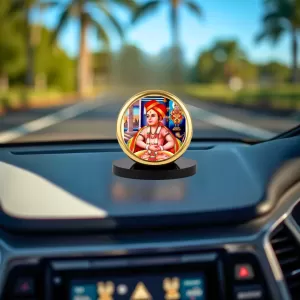 Car Dashboard/Table Top Sant Dnyaneshwar Metal Golden Photo Stand 2x2 Inches, Compact & Stylish Spiritual Display For Car, Home & Office (Pack Of 1) (F24539) Car Dashboard/Table Top Sant Dnyaneshwar Metal Golden Photo Stand 2x2 Inches, Compact & Stylish Spiritual Display For Car, Home & Office (Pack Of 1) (F24539)