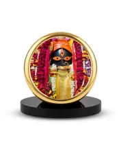 Car Dashboard/Table Top  Kalighat Kali Maa  Metal Golden Photo Stand  2x2 Inches, Compact & Stylish Spiritual Display For Car, Home & Office (Pack Of 1) (F24540)